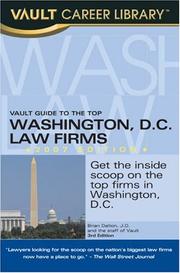 Cover of: Vault Guide to the Top Washington DC Law Firms: 3rd Edition (Vault Career Library)