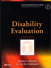 Cover of: Disability Evaluation | Stephen L. Demeter