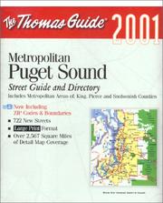 Cover of: Thomas Guide 2001 Metropolitan Puget Sound : Street Guide and Directory