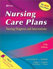 Cover of: Nursing Care Plans by Meg Gulanick, Judith L. Myers