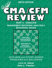 Cover of: Cma/Cfm Review: Management Reporting, Analysis and Behavioral Issues