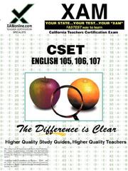 Cover of: CSET English 105, 106, 107