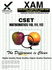 Cover of: CSET Mathematics 110, 111, 112