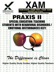 Cover of: Praxis Special Education: Teaching Students with Behavioral Disorders/Emotional Disturbances 0371