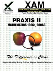 Cover of: PRAXIS II Mathematics 10061, 20063