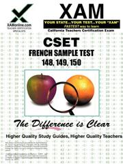 Cover of: CSET French Sample Test with Rationale 148, 149, 150