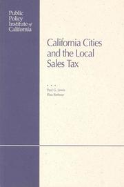Cover of: California Cities and the Local Sales Tax by Paul George Lewis, Elisa Barbour