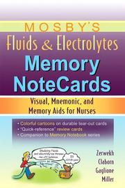 Cover of: Mosby's Fluids & Electrolytes Memory NoteCards by JoAnn Graham Zerwekh, Jo Carol Claborn, Tom Gaglione