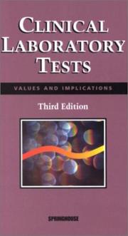 Cover of: Clinical Laboratory Tests: Values and Implications
