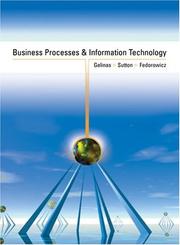 Cover of: Business Processes and Information Technology by Ulric J. Gelinas, Steve G. Sutton, Jane Fedorowicz