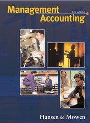 Cover of: Management Accounting with InfoTrac College Edition by Don R. Hansen