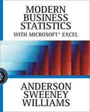 Cover of: Modern business statistics with Microsoft Excel by David Ray Anderson