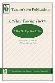 Cover of: A Day No Pigs Would Die by Barbara M. Linde