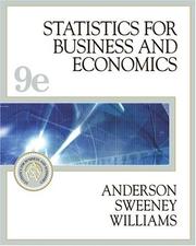 Cover of: Statistics for Business and Economics (with CD-ROM and InfoTrac) (Statistics for Business & Economics) by David R. Anderson, Dennis J. Sweeney, Thomas A. Williams