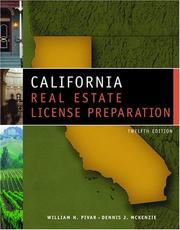 Cover of: California real estate license preparation by William H. Pivar