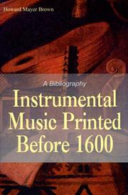 Cover of: Instrumental music printed before 1600