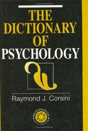 Cover of: Dictionary of Psychology by Raymond Corsini