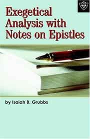 Cover of: Exegetical Analysis With Notes On Epistles