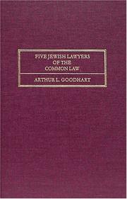 Five Jewish lawyers of the common law by Arthur L. Goodhart