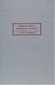 Cover of: Roman Law in Mediaeval Europe