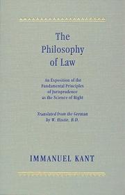 Cover of: The philosophy of law by Immanuel Kant