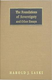 Cover of: The Foundations of Sovereignty and Other Essays by Harold Joseph Laski