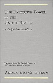 Pouvoir exécutif aux Etats-Unis by Adolphe de Pineton marquis de Chambrun