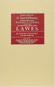 Cover of: Nomo-Lexikon: A Law-Dictionary : Interpreting Such Difficult and Obscure Words and Terms, As Are Found Either in Our Common or Statute, Ancient or Modern Lawes