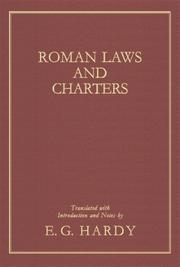 Cover of: Roman Laws And Charters by Ernest George Hardy