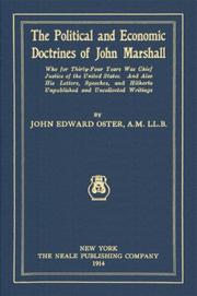 Cover of: The political and economic doctrines of John Marshall | John Marshall