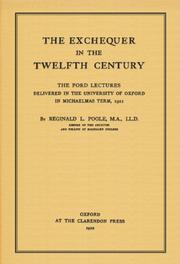 Cover of: The Exchequer in the Twelfth Century by Reginald Lane Poole