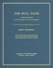 Cover of: The dual state: a contribution to the theory of dictatorship