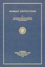 Cover of: Norman Institutions by Charles Homer Haskins, Charles Homer Haskins