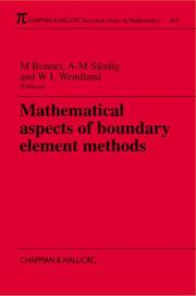 Cover of: Mathematical aspects of boundary element methods: dedicated to Vladimir Maz'ya on the occasion of his 60th birthday