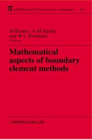 Cover of: Mathematical aspects of boundary element methods by M. Bonnet, A.-M. Sändig, W.L. Wendland, editors.