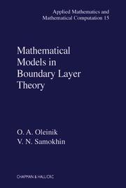 Mathematical models in boundary layer theory by O. A. Oleĭnik