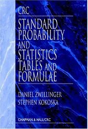 Cover of: CRC Standard Probability and Statistics Tables and Formulae by Daniel Zwillinger, Stephen Kokoska