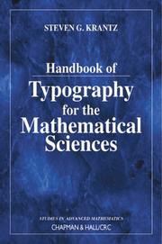 Cover of: Handbook of Typography for Mathematical Sciences