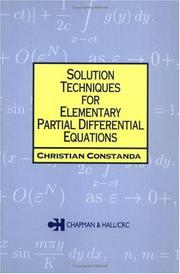 Cover of: Solution Techniques for Elementary Partial Differential Equations (Chapman Hall Crc Mathematics Series)