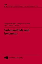 Cover of: Submanifolds and Holonomy (Research Notes in Mathematics Series)