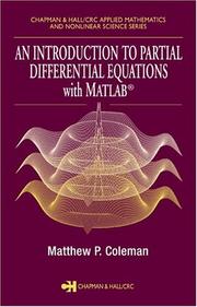 Cover of: An Introduction to Partial Differential Equations with MATLAB (Chapman & Hall/Crc Applied Mathematics & Nonlinear Science)