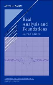 Cover of: Real Analysis and Foundations, Second Edition (Studies in Advanced Mathematics)