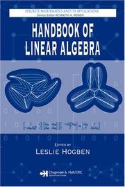 Cover of: Handbook of Linear Algebra