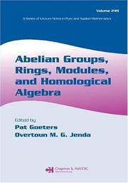 Cover of: Abelian groups, rings, modules, and homological algebra by [edited by] Pat Goeters and Overtoun M.G. Jenda.