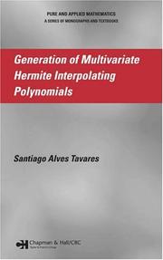 Cover of: Generation of Multivariate Hermite Interpolating Polynomials (Pure and Applied Mathematics)