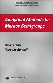 Cover of: Analytical Methods for Markov Semigroups (Pure and Applied Mathematics)