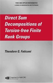 Cover of: Direct Sum Decompositions of Torsion-Free Finite Rank Groups (Pure and Applied Mathematics)