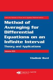 Cover of: Method of Averaging for Differential Equations on an Infinite Interval: Theory and Applications (Lecture Notes in Pure and Applied Mathematics)