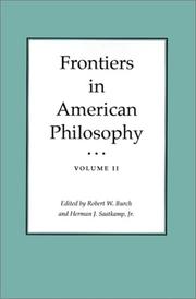 Cover of: Frontiers in American Philosophy