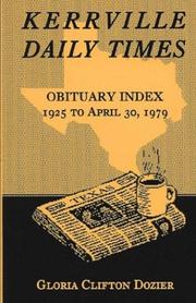 Cover of: Kerrville daily times obituary index, 1925 to April 30, 1979